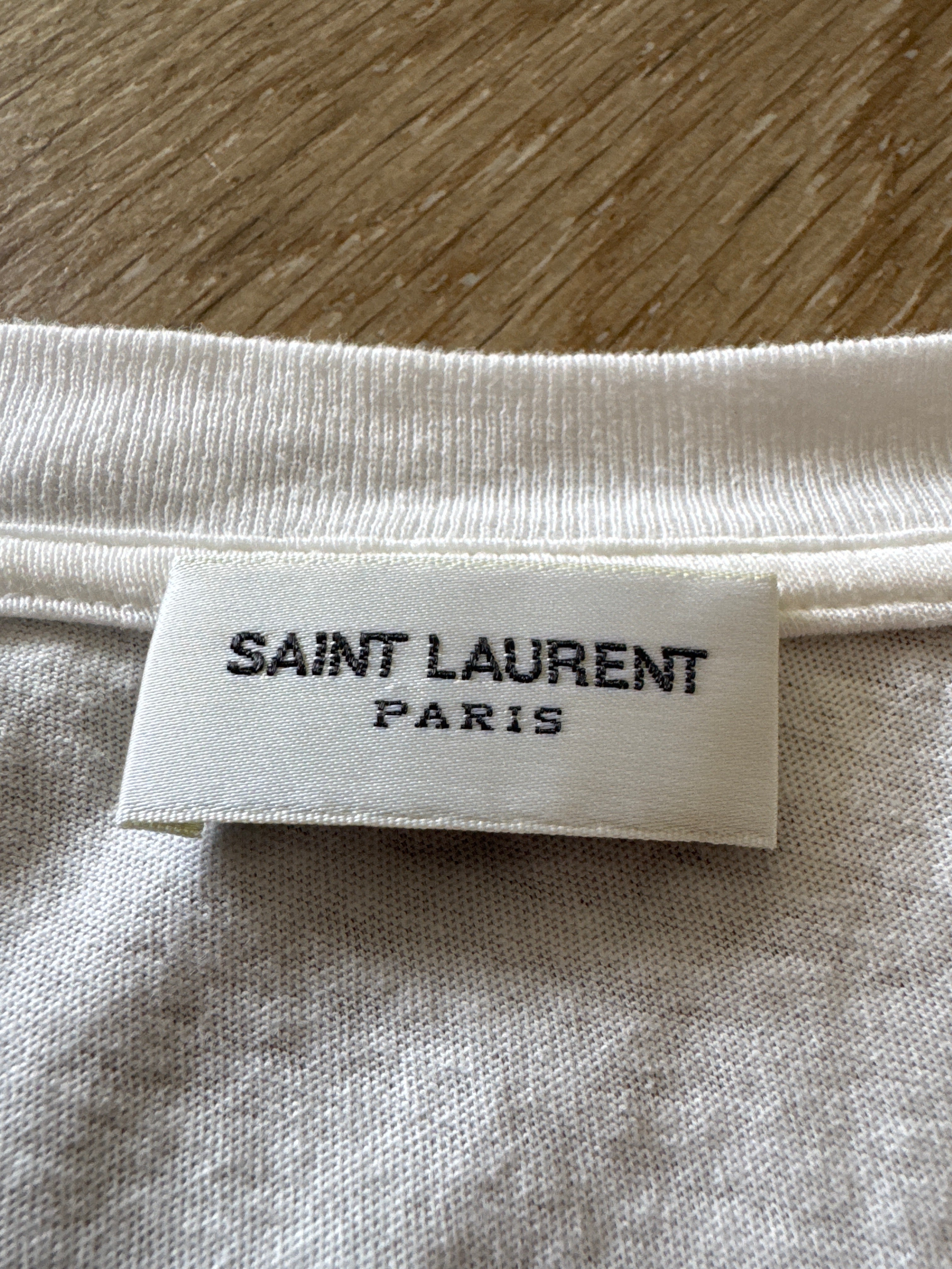 Saint Laurent Paris No Smoking Logo Tee White