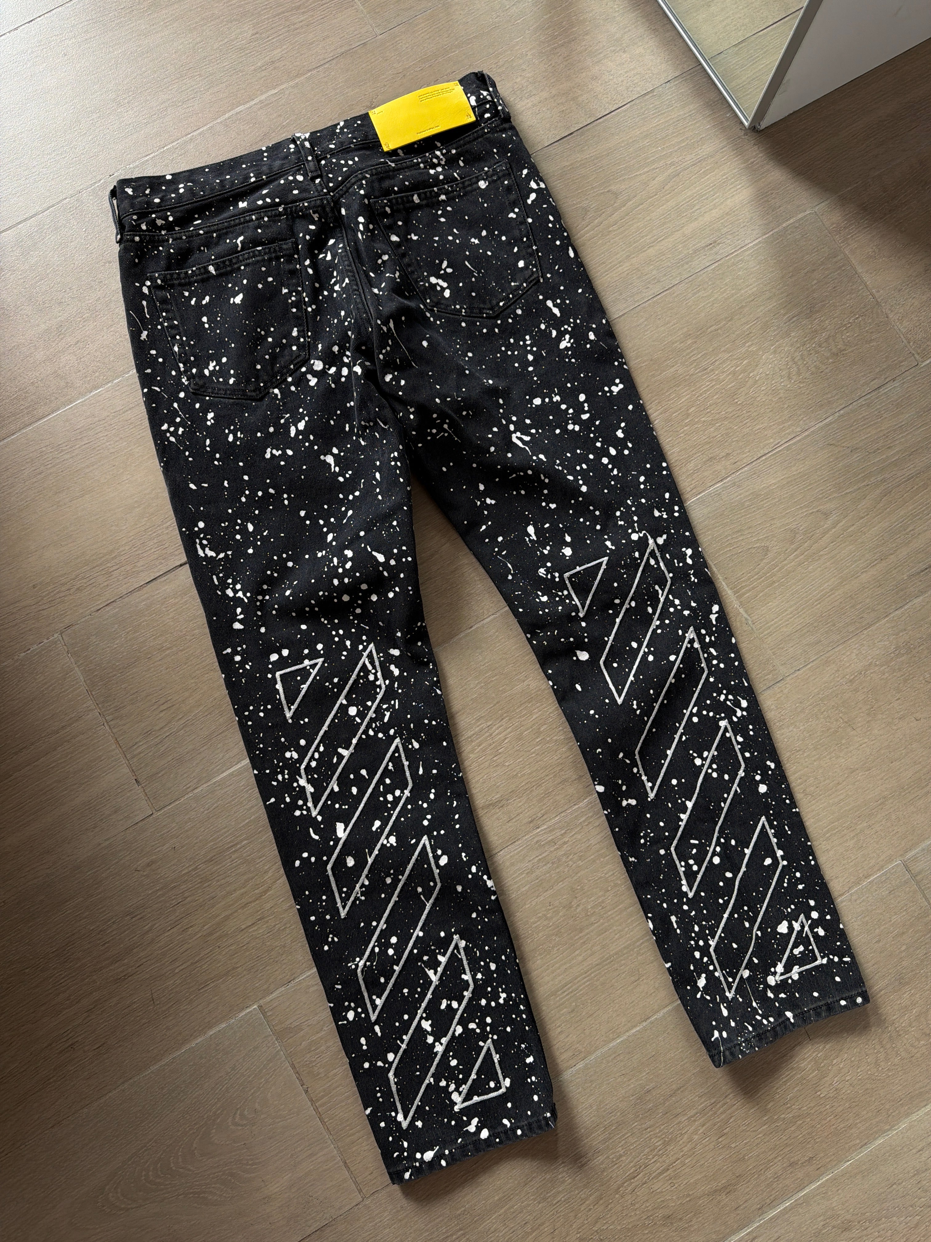 Off-White Black Diag Outline Paint Splatter Jeans “Black”