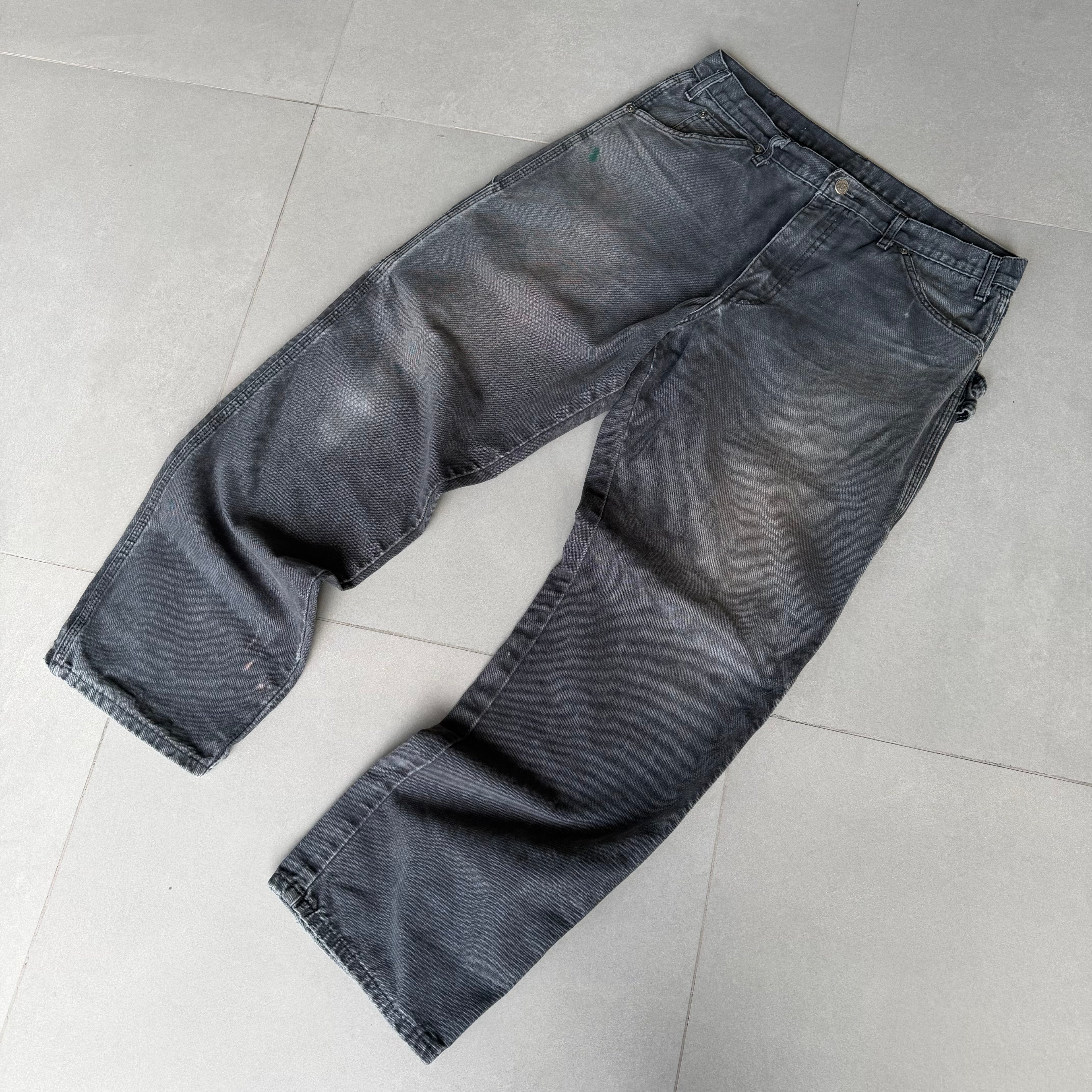 2000s Faded Dickies Carpenter Pants Black