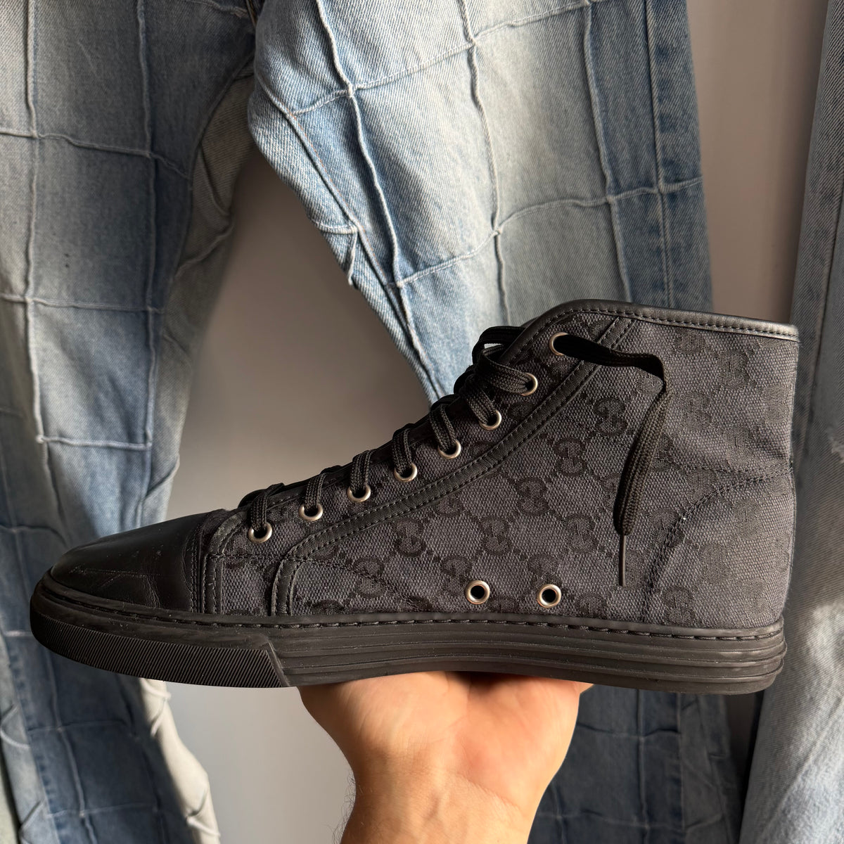 Gucci GG High Lead Black Logo Print (10.5US)