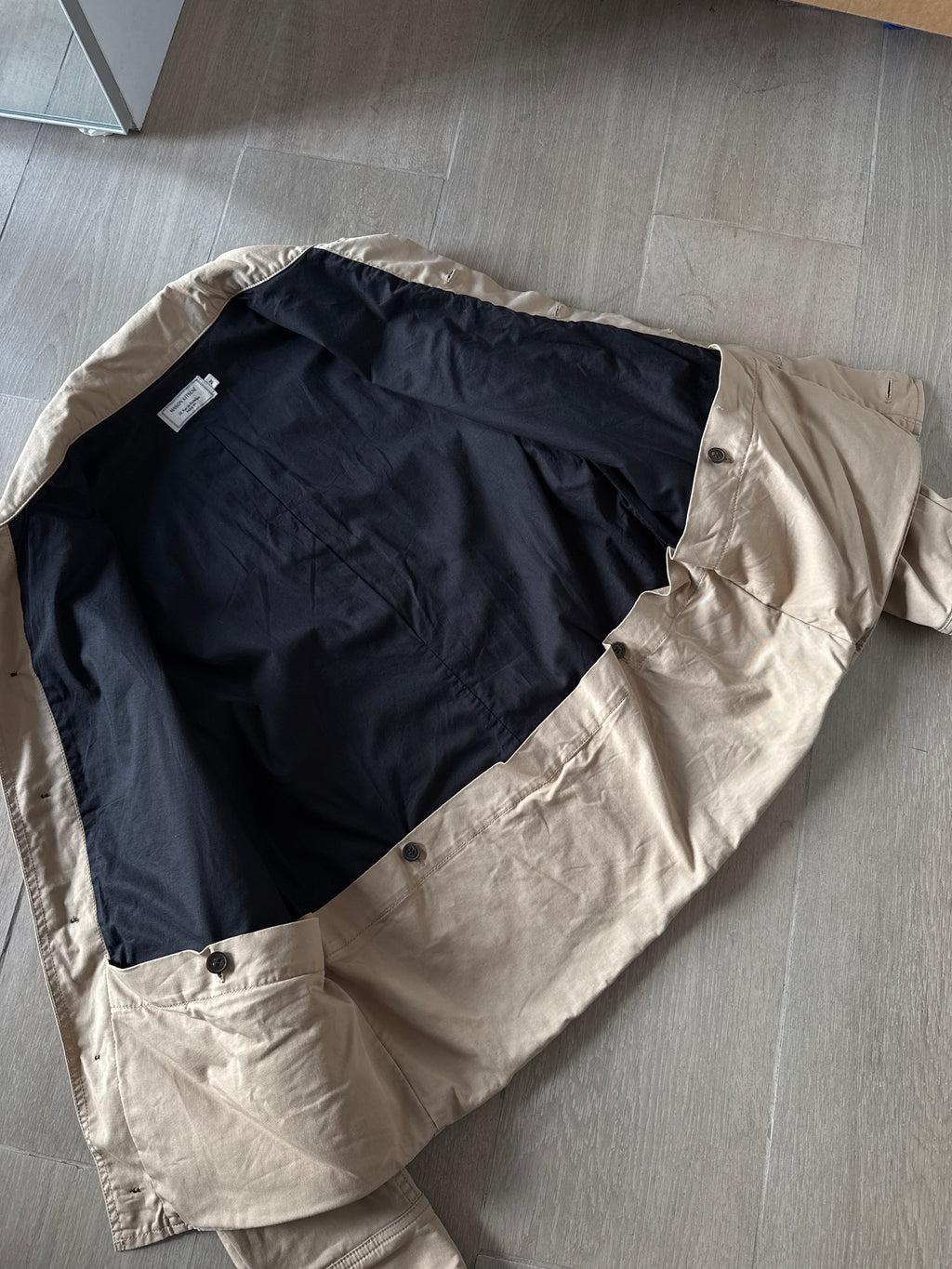 Maison Kitsuné Cotton Field Jacket Button Front Beige