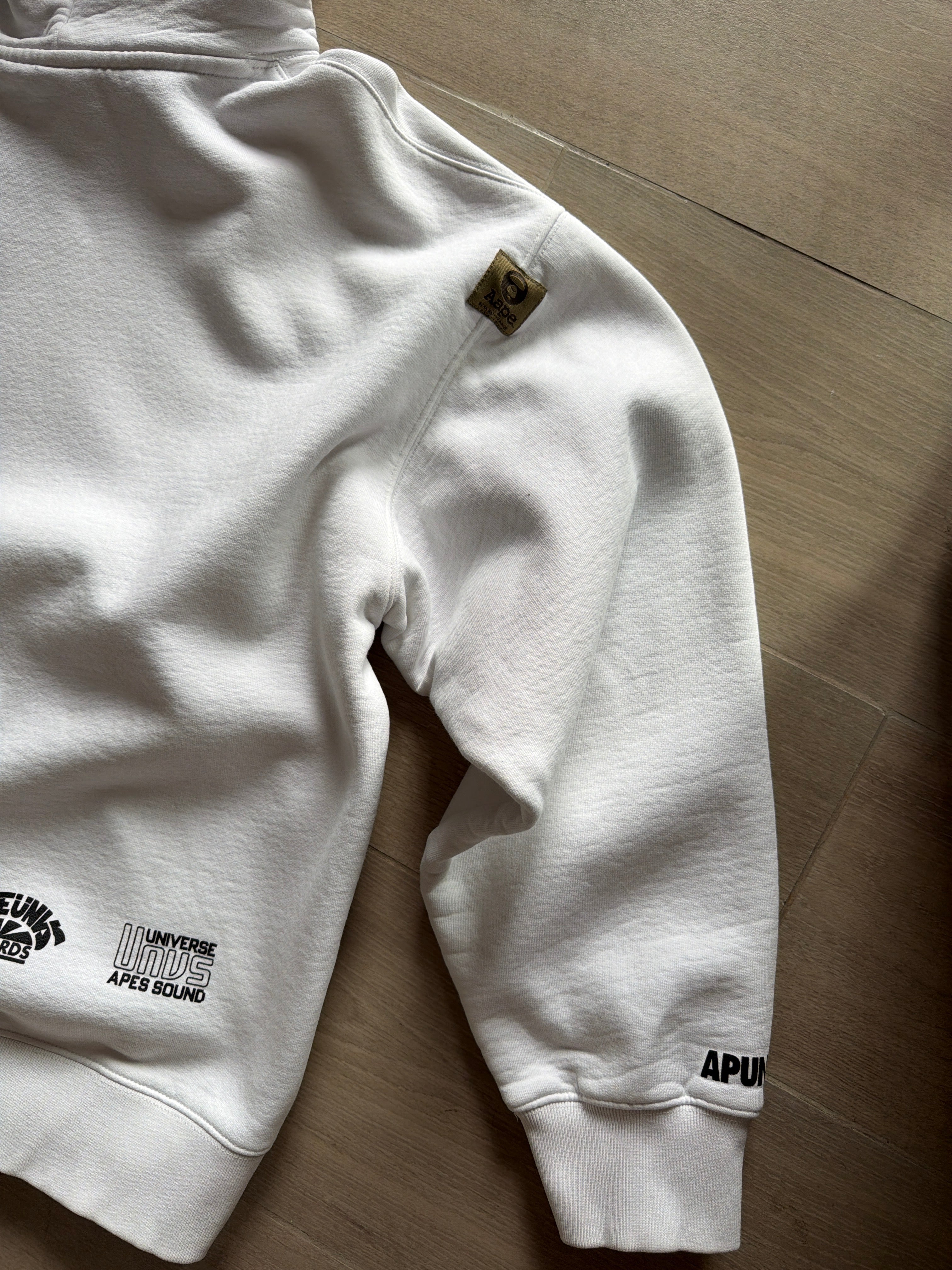 AAPE By a Bathing Ape Rhinestone-Ogo Cotton-Bend Hoodie