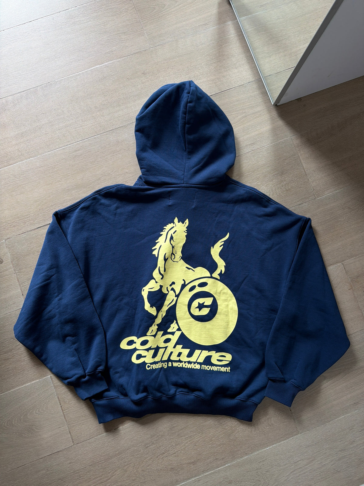 Cold Culture Playing Horse Hoodie Nautical Blue (L)