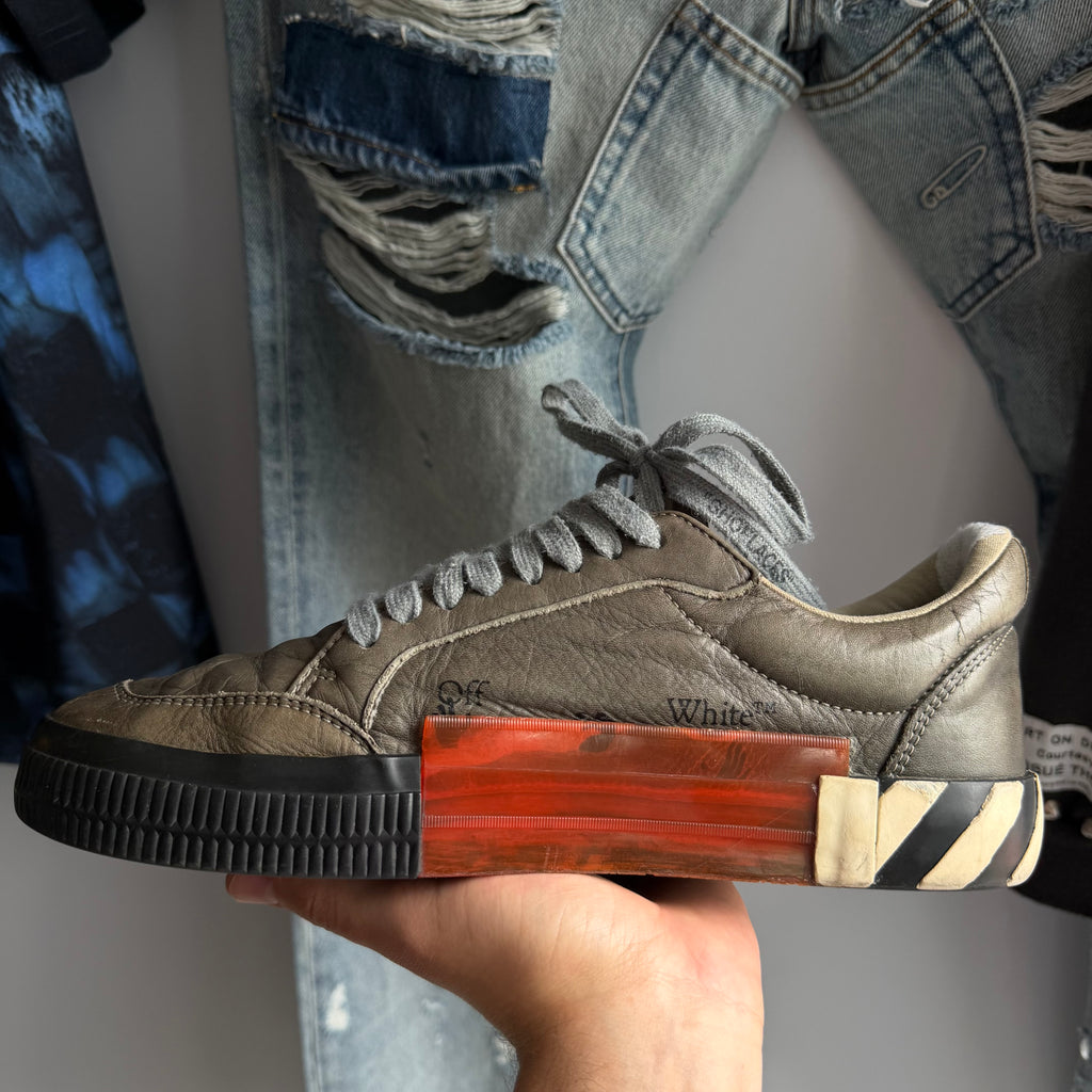 Off-White Vulcanized Low Top Sneakers Green Fluo (42EU)