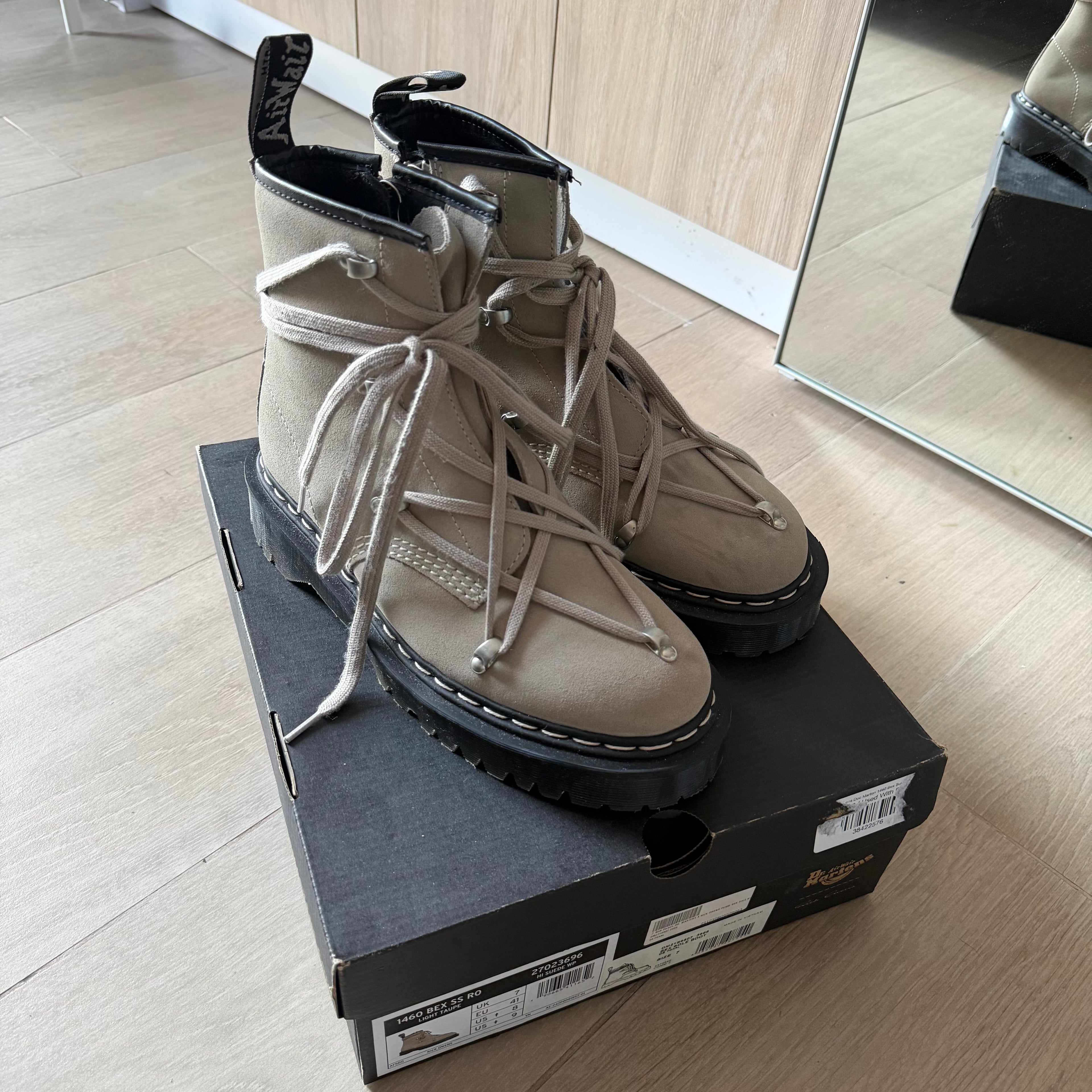Rick Owens x Doc Martens 1460 Hexagram Bex Suede Boots