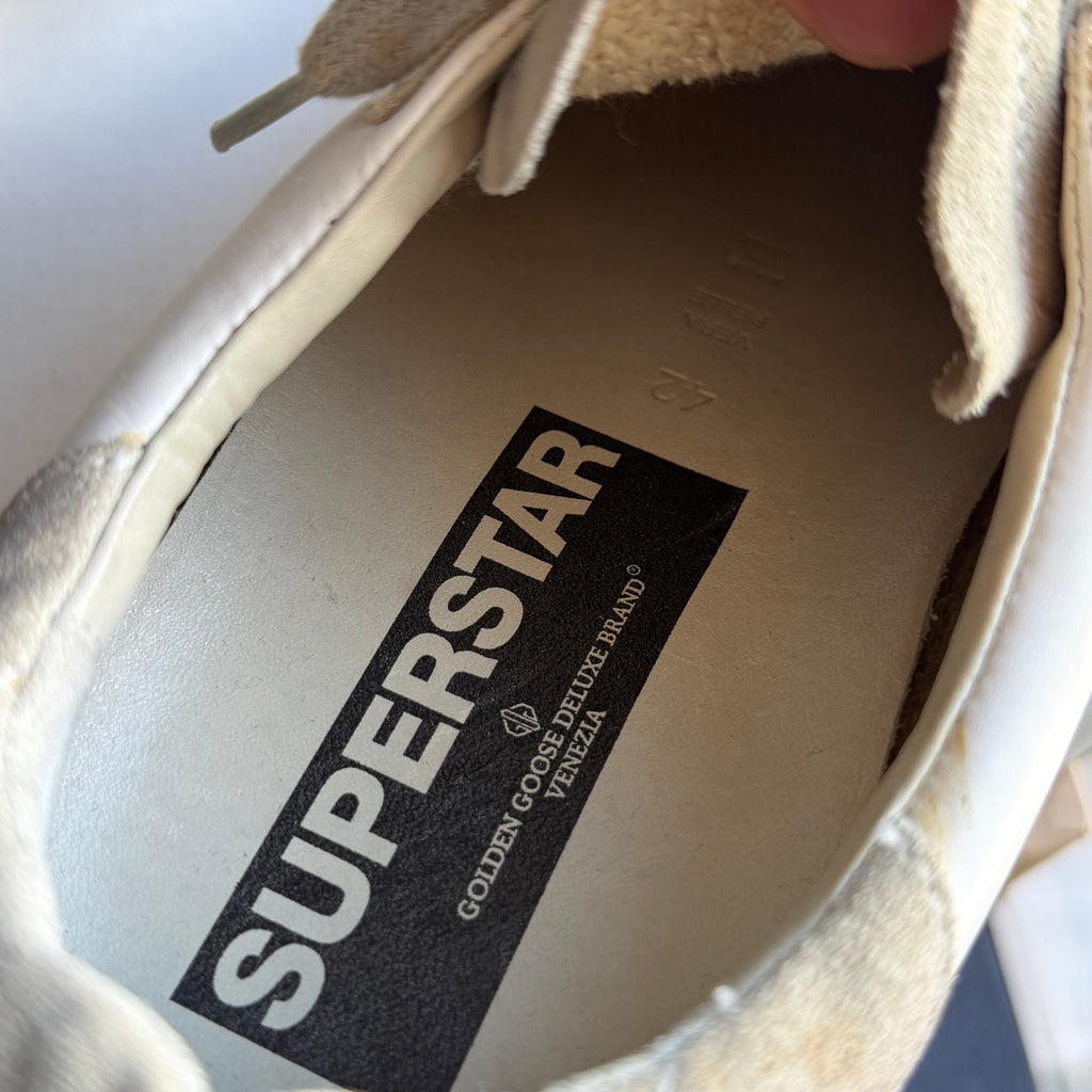 Golden Goose Superstar Sneakers Distressed White Grey