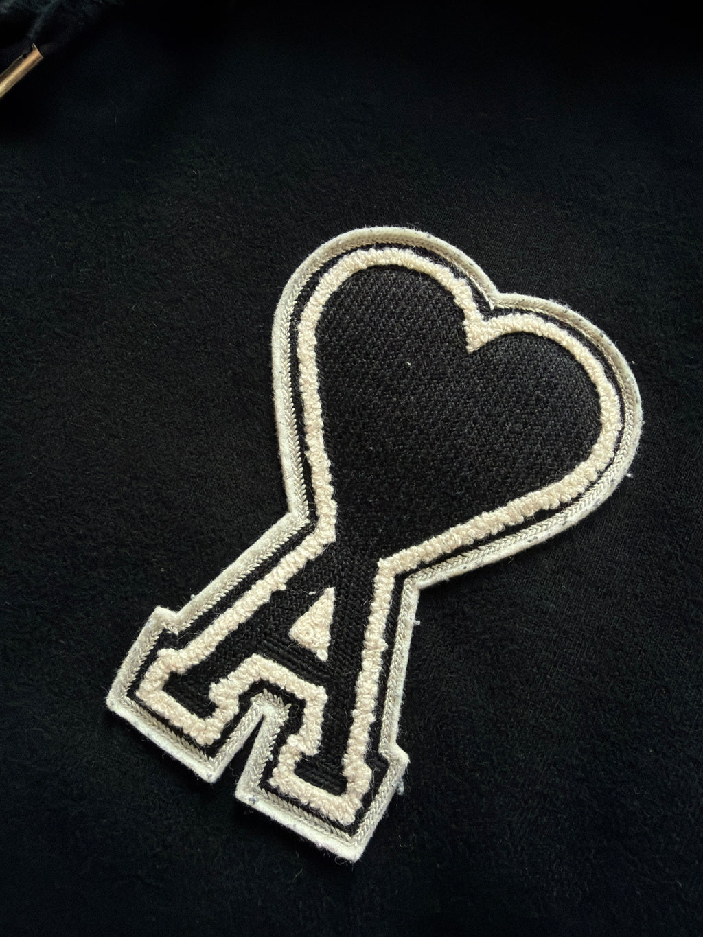 AMI Paris De Coeur Big Logo Hoodie Black