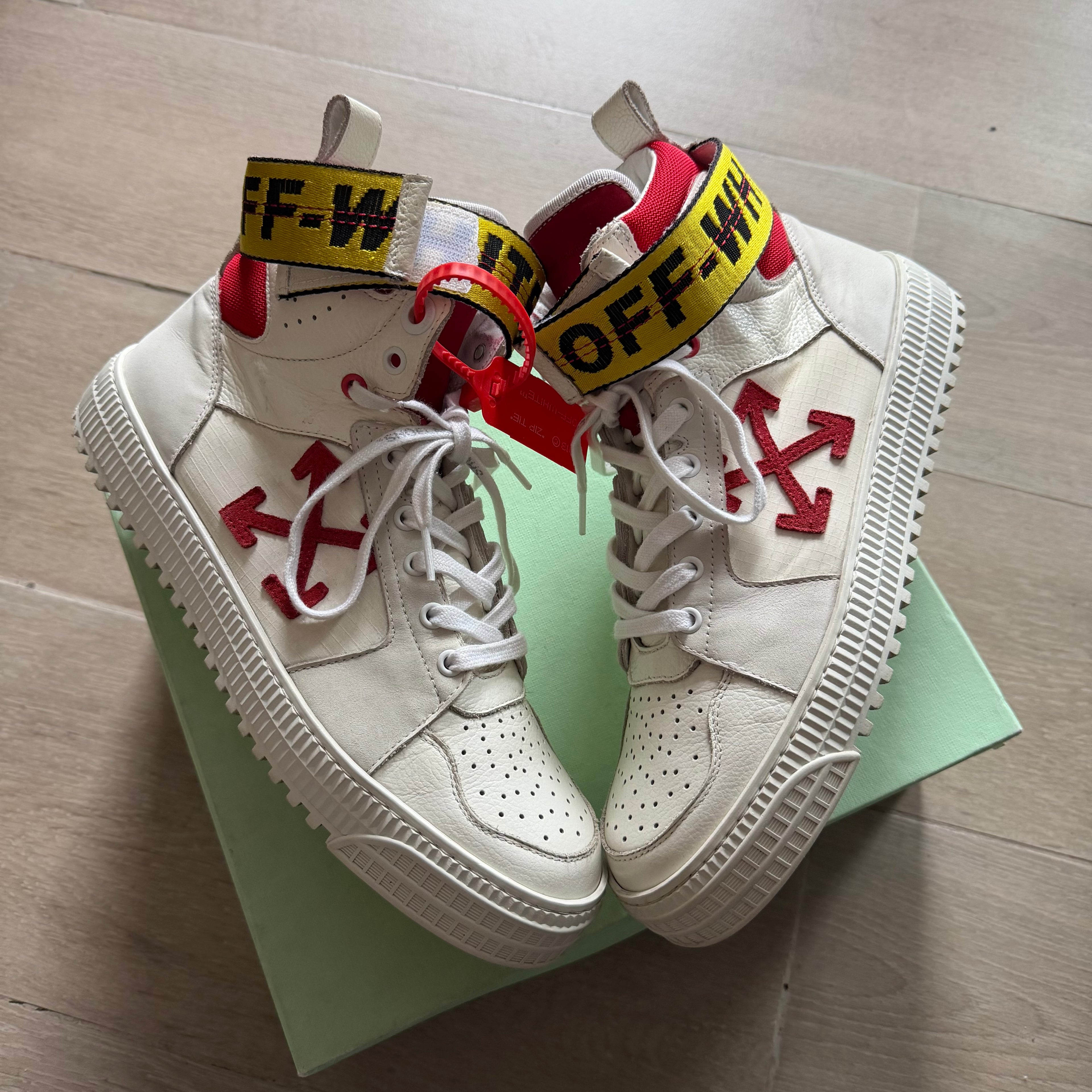 Off-White Industrial Belt Hi Top Sneaker White/Red