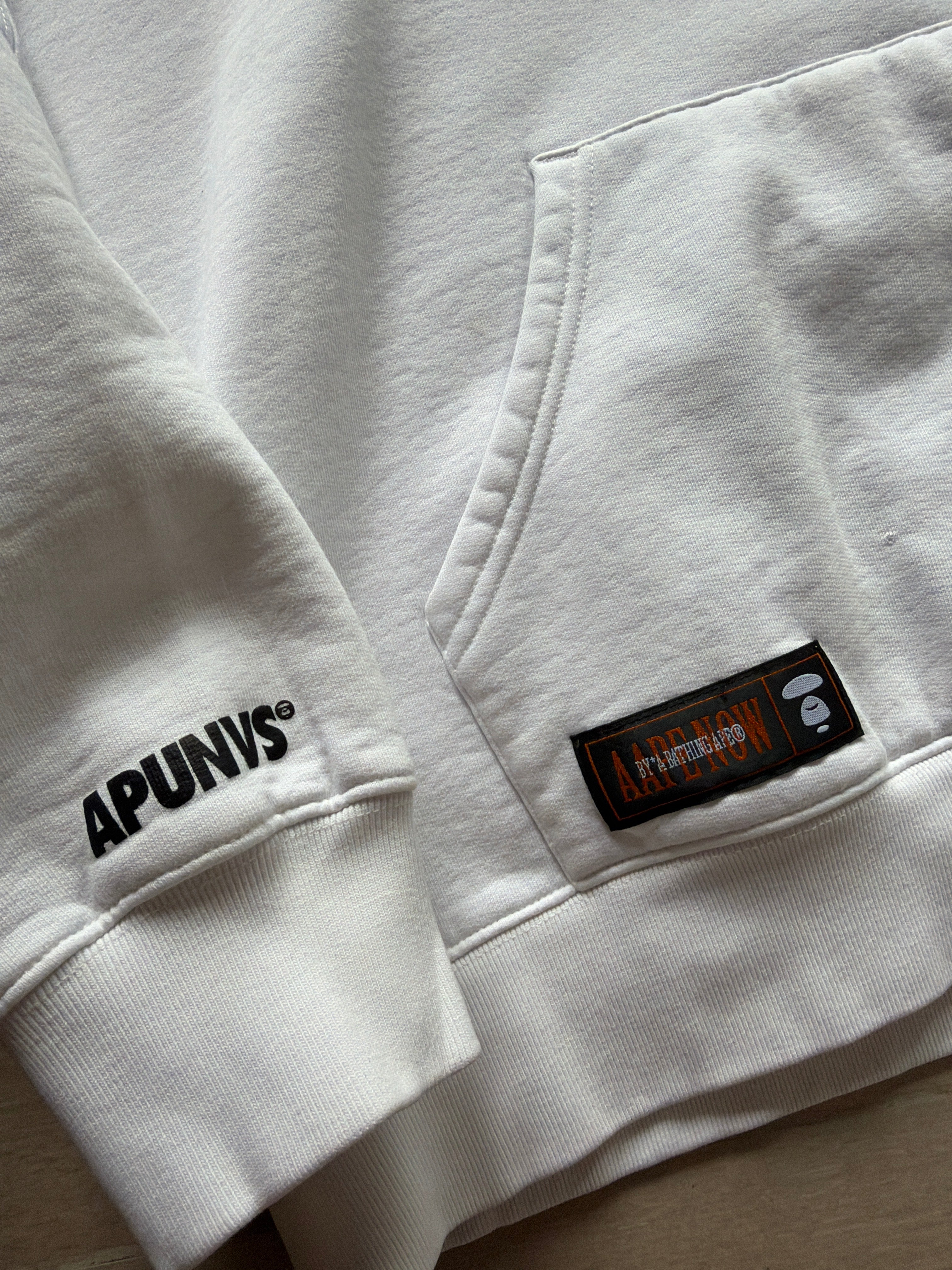 AAPE By a Bathing Ape Rhinestone-Ogo Cotton-Bend Hoodie
