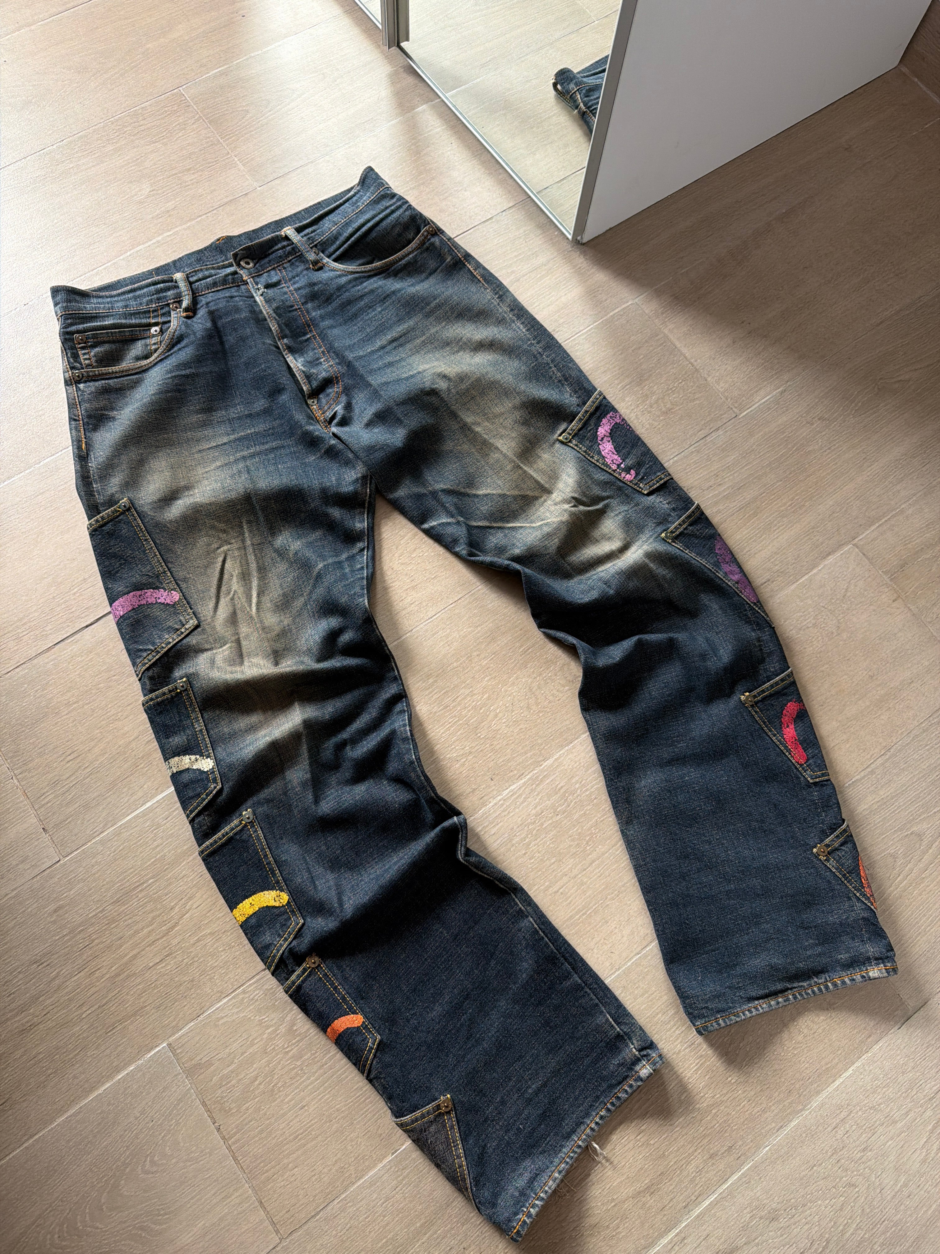 Evisu Paris Exclusive Multipacket Indigo Jeans