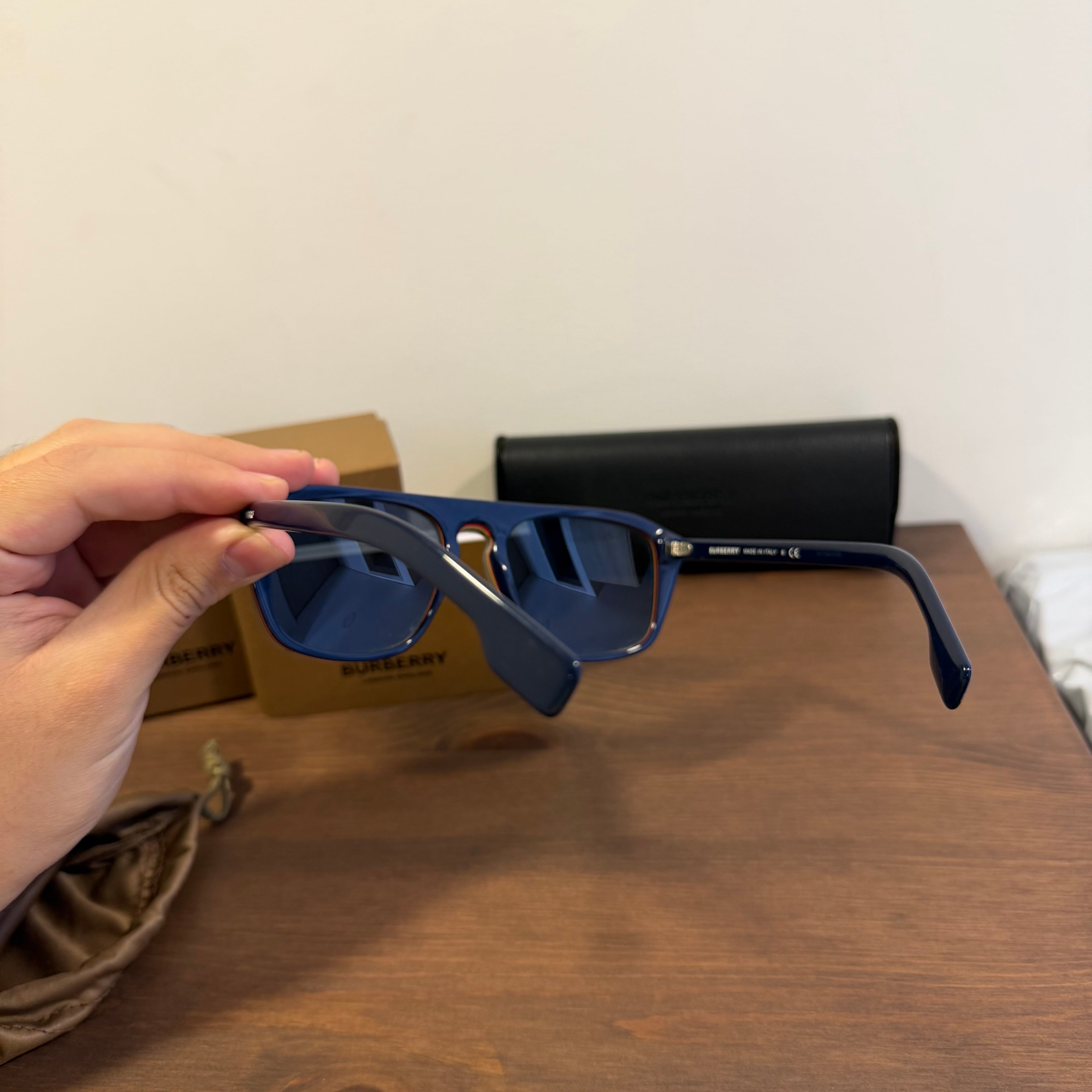 Burberry Sunglasses Check Multilayer Black Grey