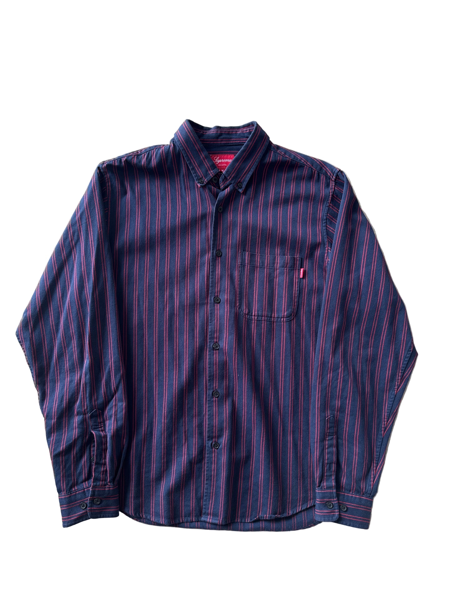 Supreme Stripe Twill Shirt Navy
