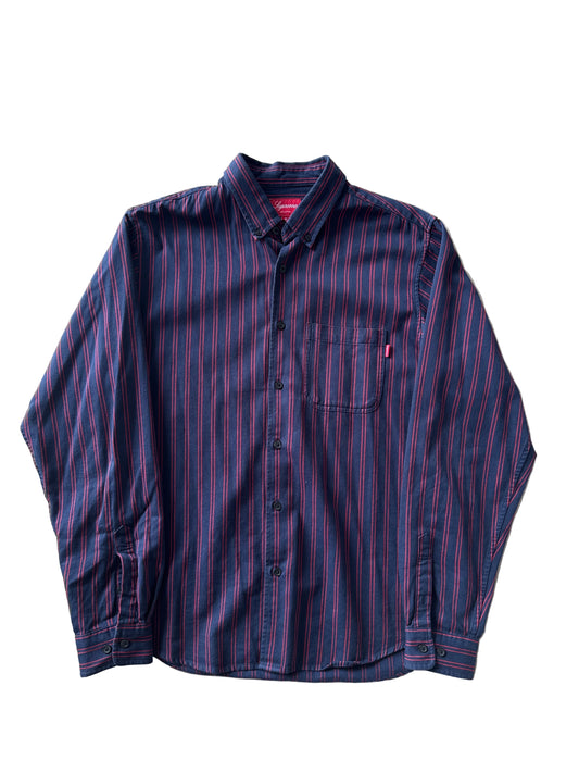 Supreme Stripe Twill Shirt Navy