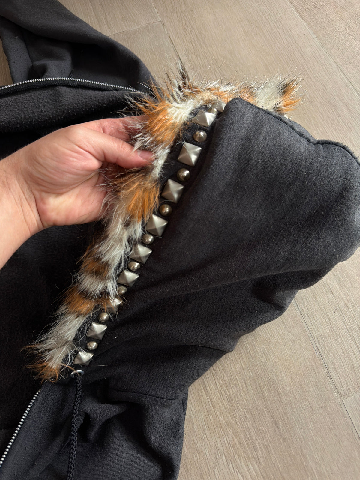 Gallery Dept. ATK “Art That Kills” Faux Fur Lined Zip Up Hoodie (S/M)