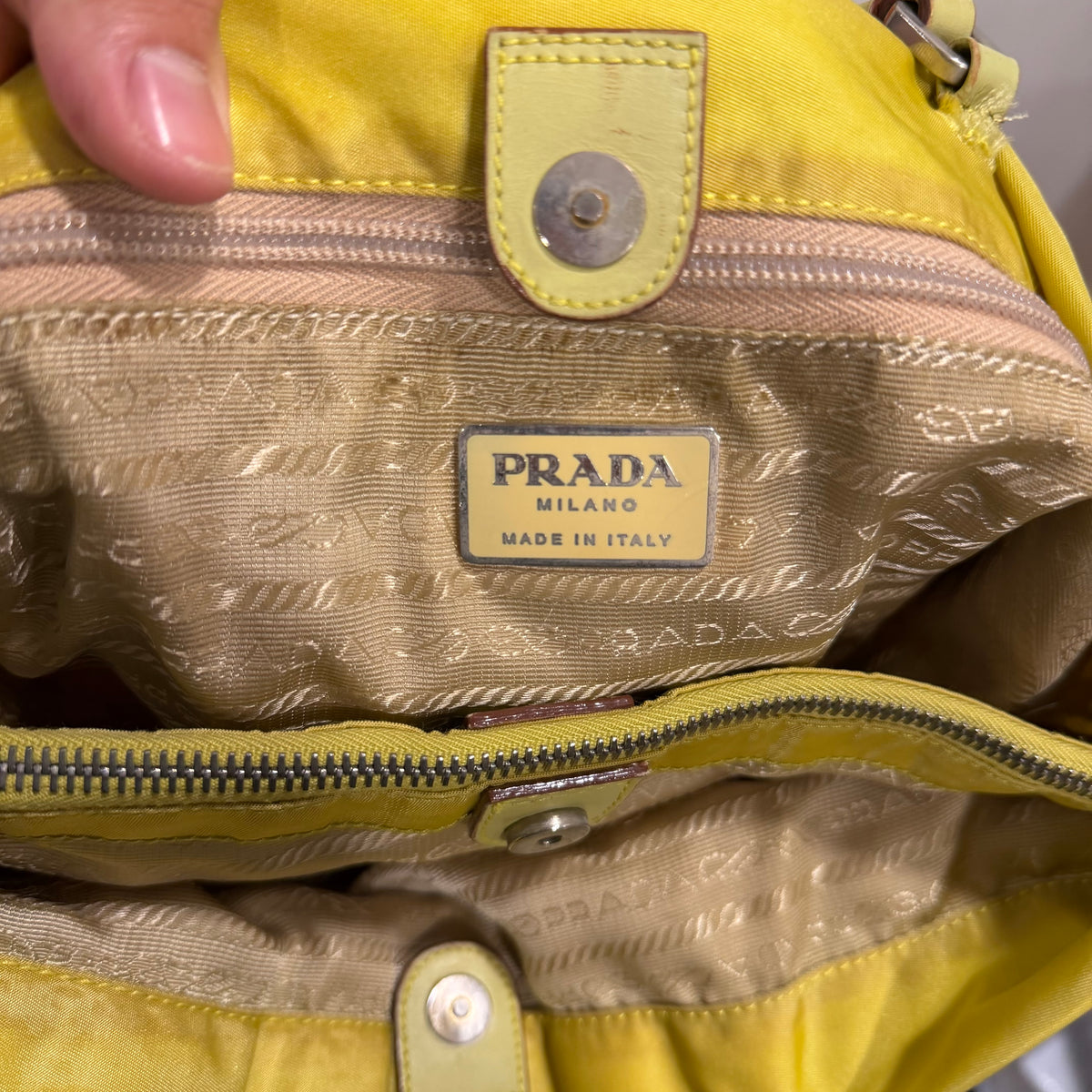 2000s Prada Giallo Yellow Nylon Bag