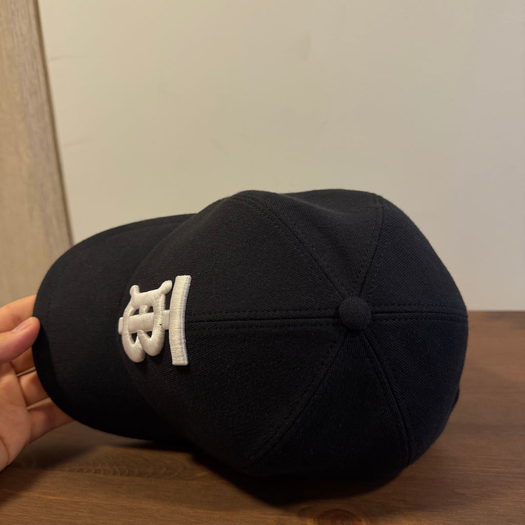 Burberry Monogram Motif Jersey Cotton Baseball Cap Black