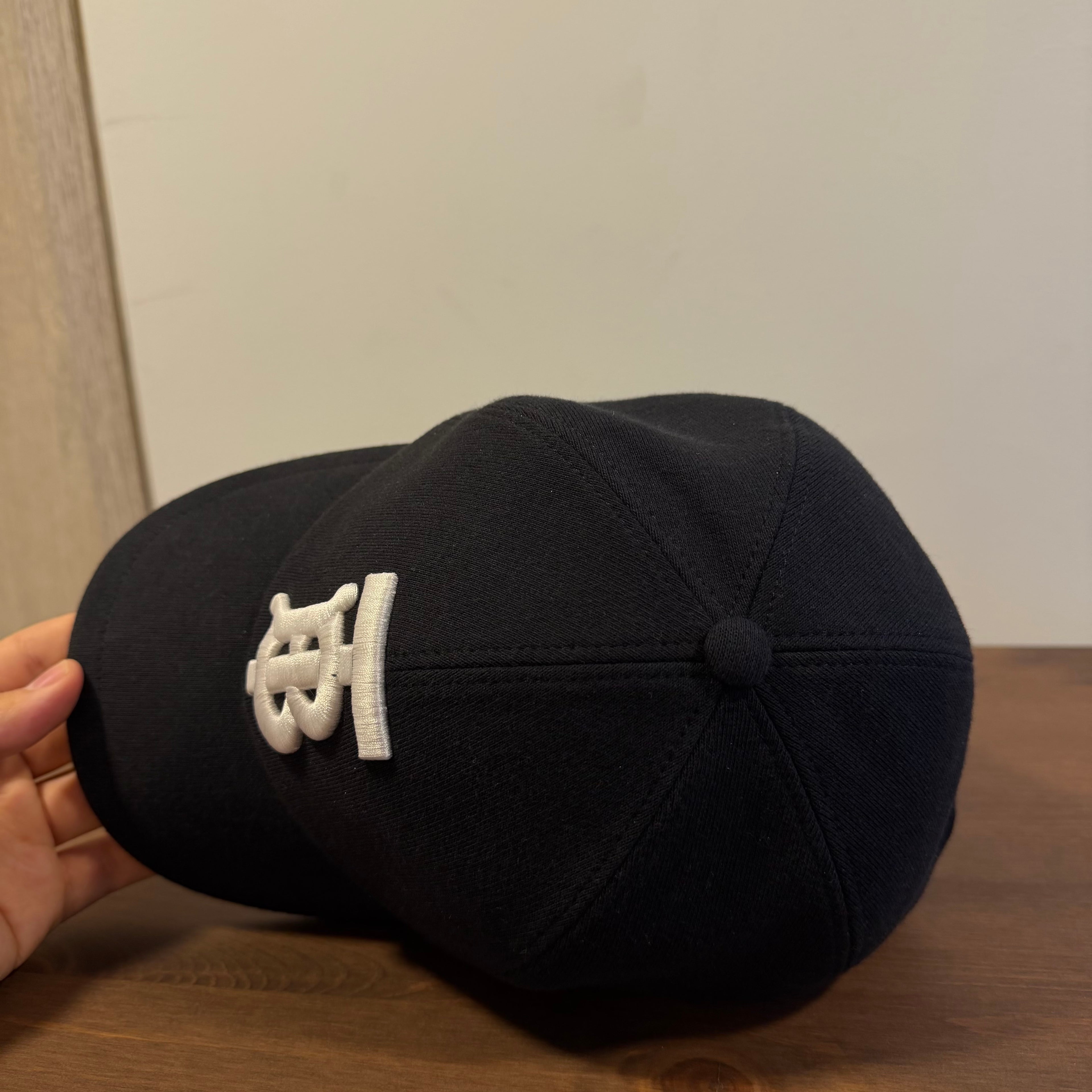 Burberry Monogram Motif Jersey Cotton Baseball Cap Black
