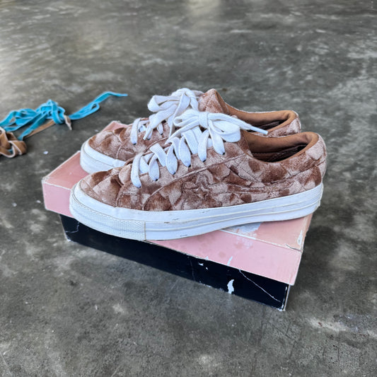 Converse One Star x Golf Le Fleur Quilted Velvet Brown 2019