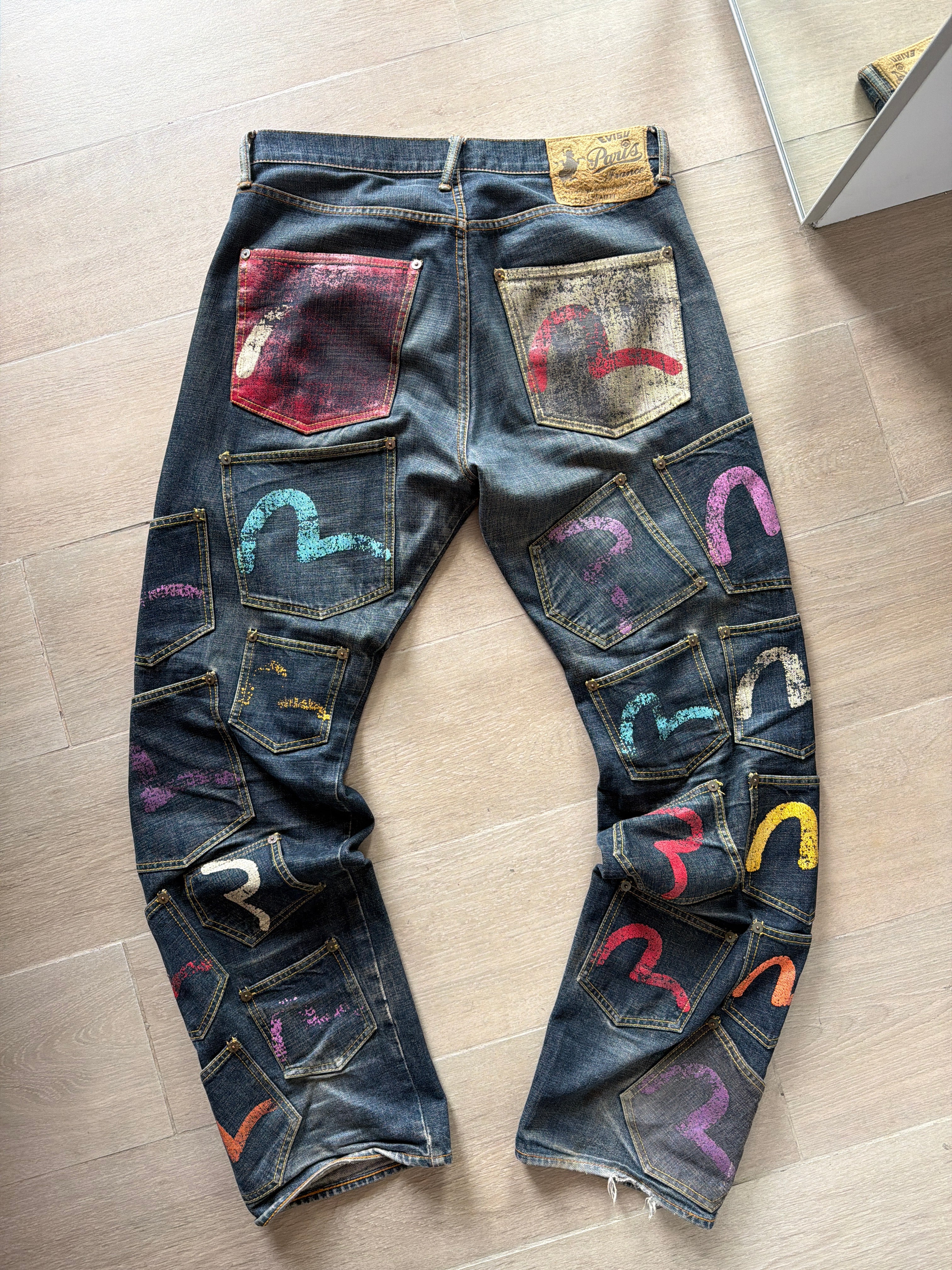 Evisu Paris Exclusive Multipacket Indigo Jeans