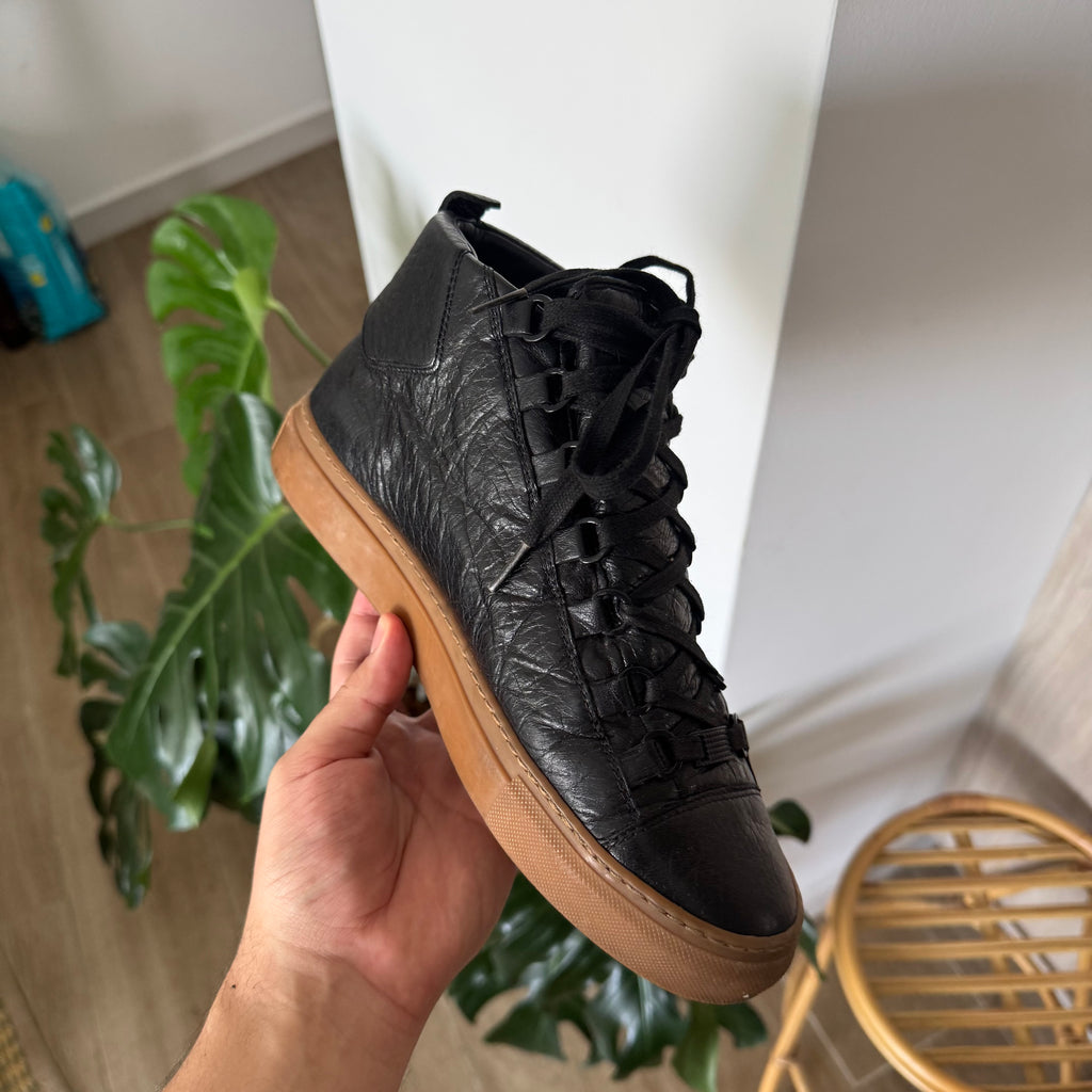 Balenciaga Arena High Top Black/Gum Sneakers