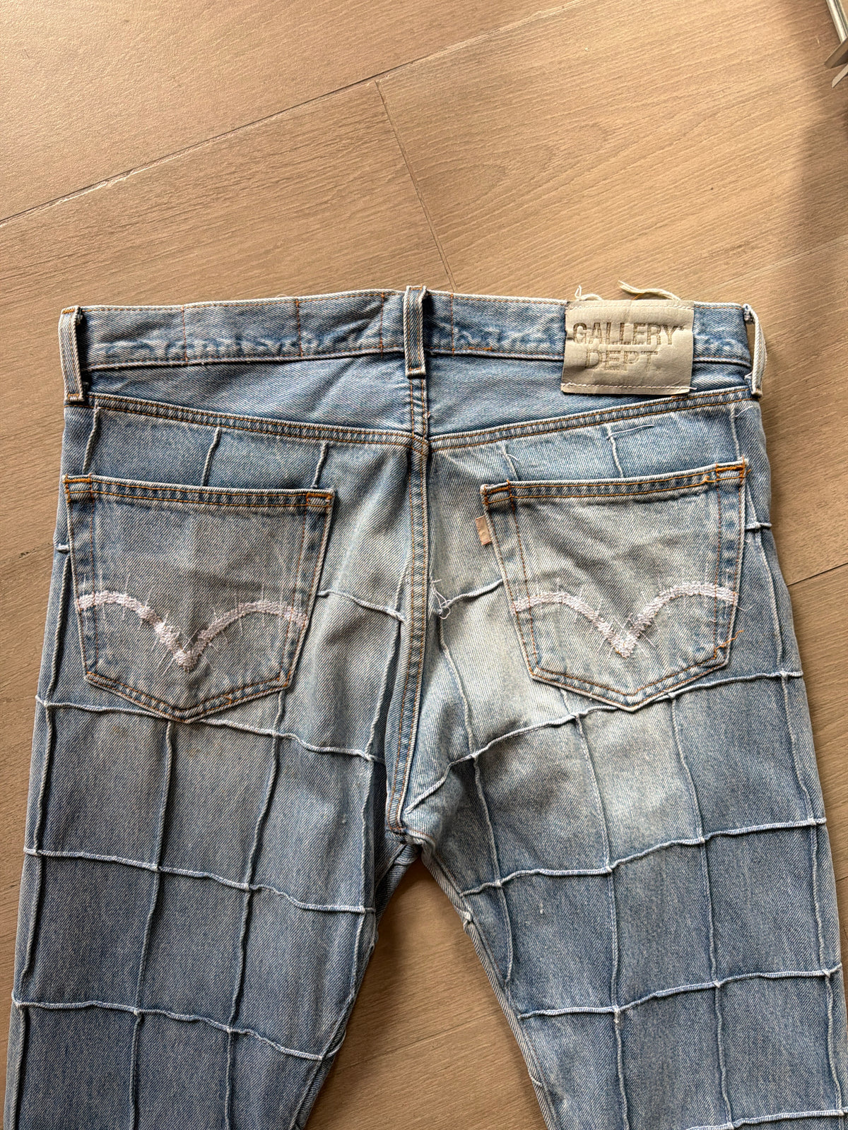 Gallery Dept. Lenny Flare Patchwork Denim “Light Blue (32w)