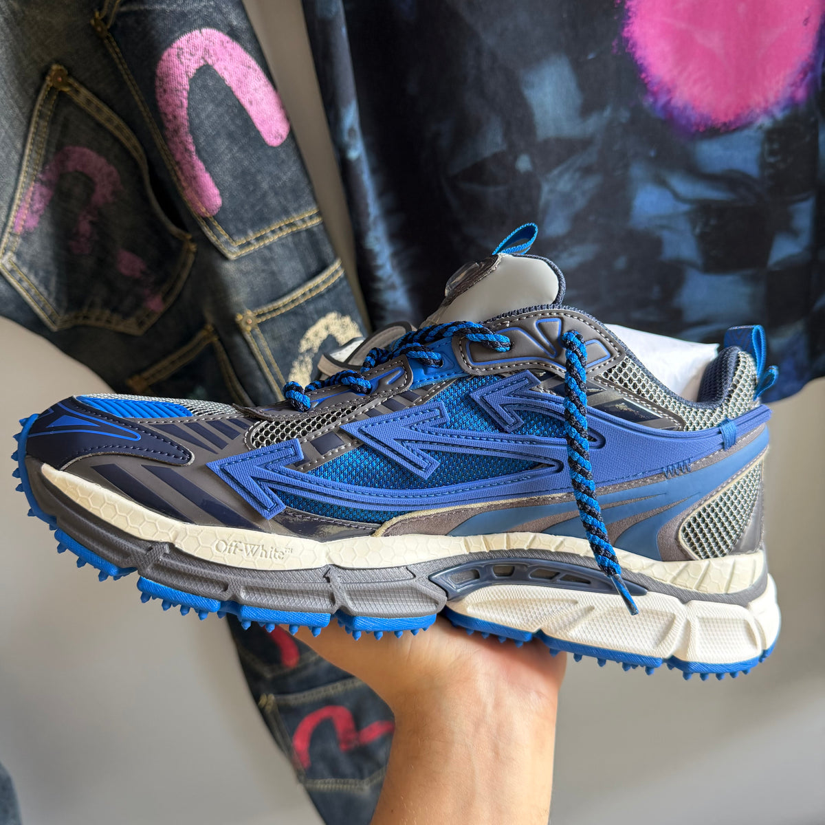 Off-White Be Right Back Gunmetal Navy Blue Sneakers (43EU)