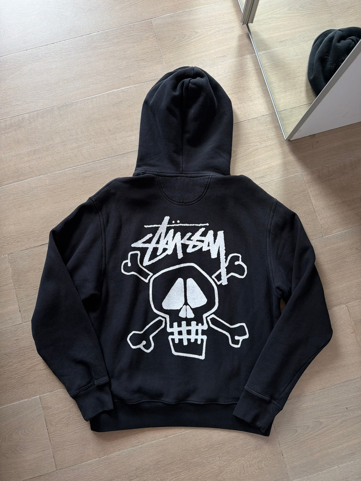 Stüssy Skull & Bones Pigment Dyed Hoodie Black (M)