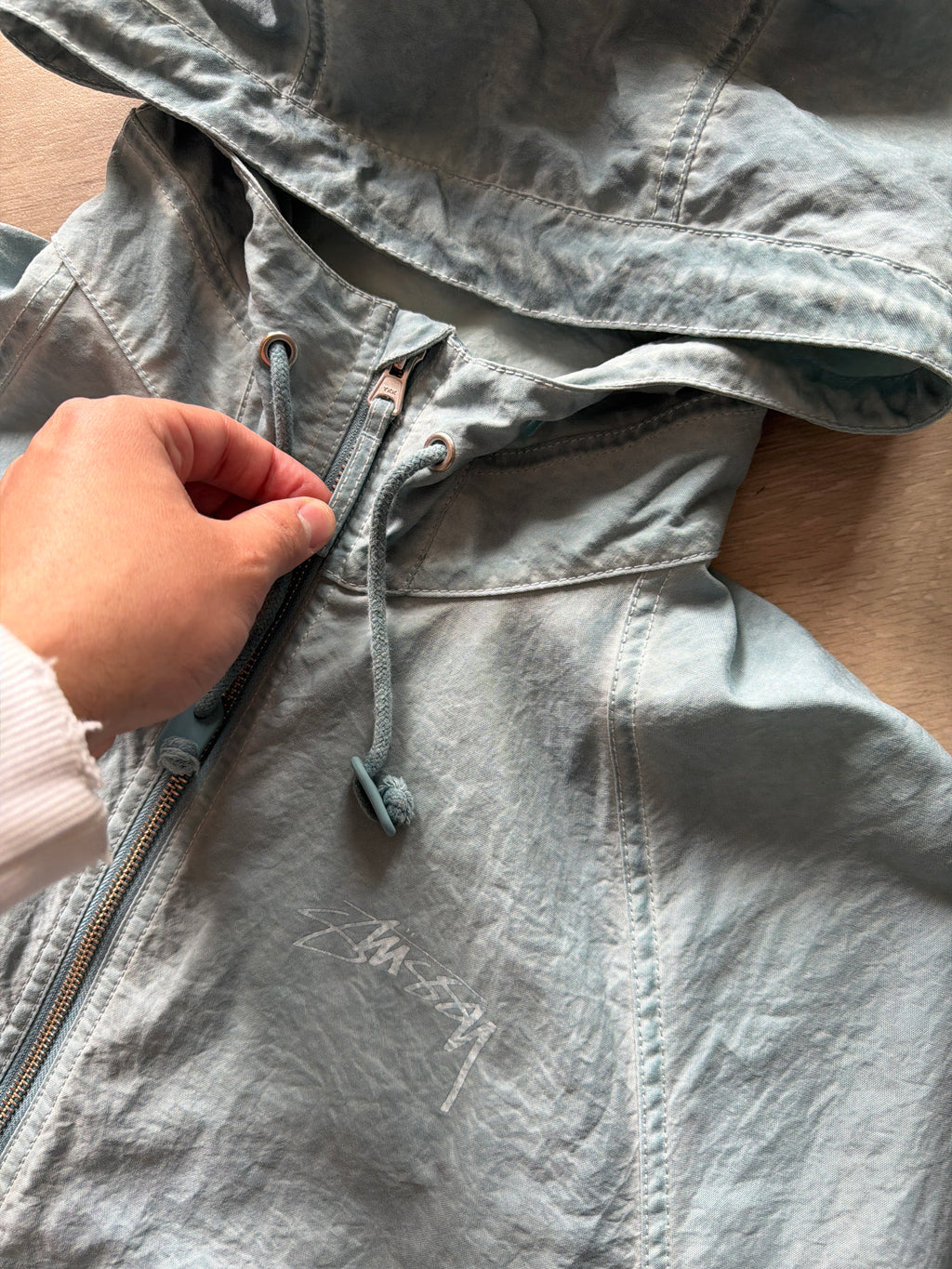 Stüssy Beach Garment Dyed Shell Jacket Blue