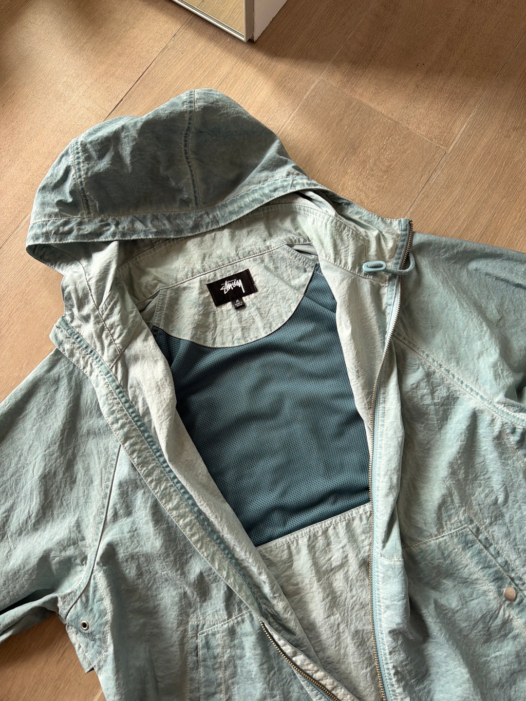 Stüssy Beach Garment Dyed Shell Jacket Blue