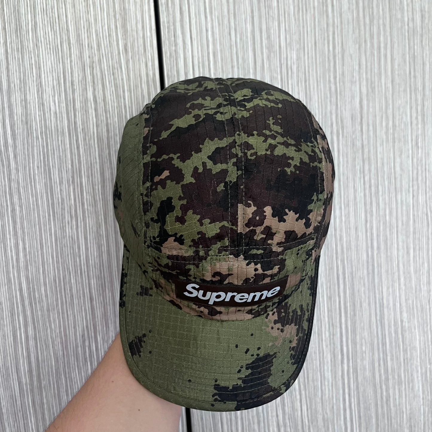 Supreme Ripstop Camo Woodland Camp Cap