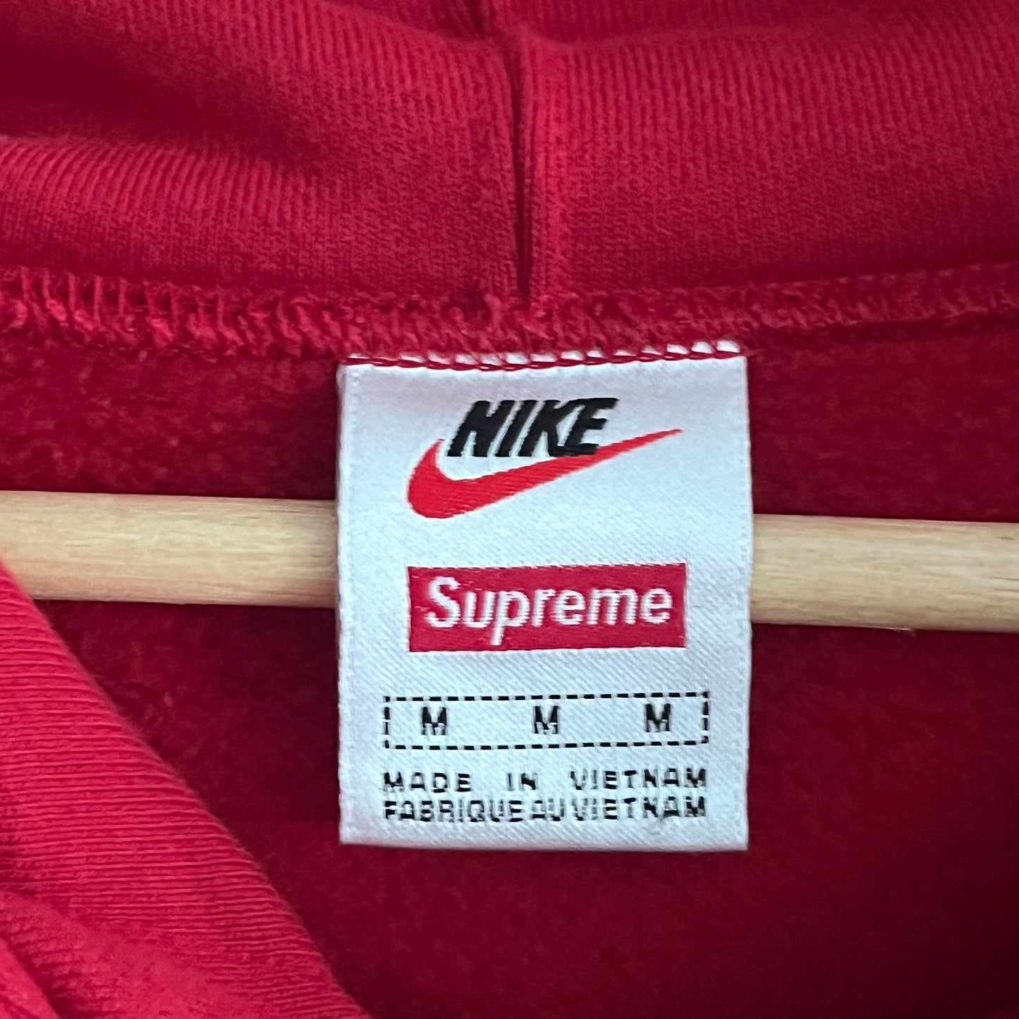 Supreme x Nike Appliqué Red Hoodie