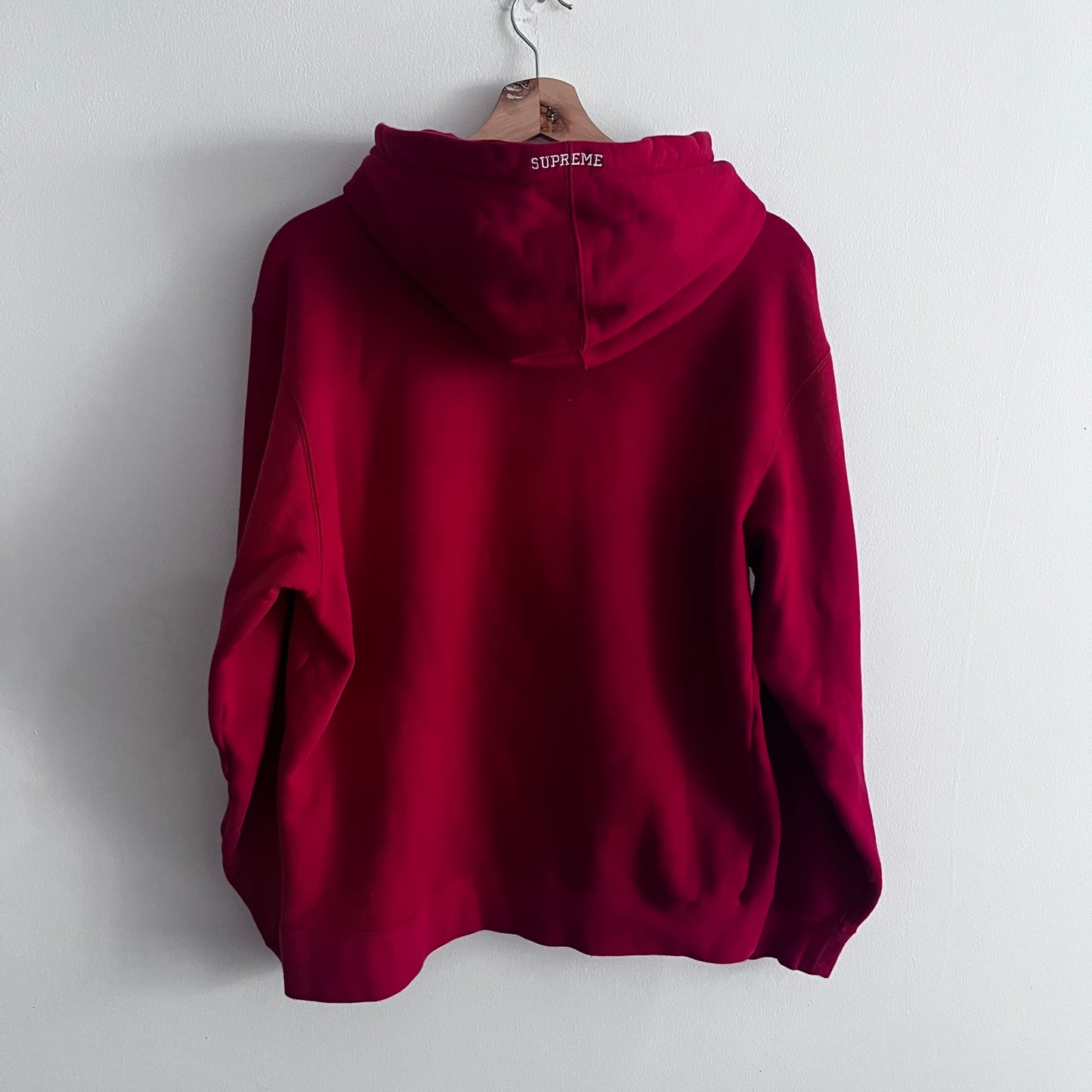 Supreme x Nike Appliqué Red Hoodie