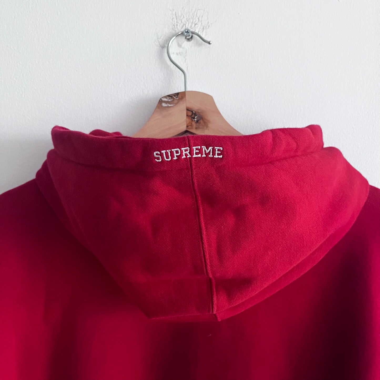 Supreme x Nike Appliqué Red Hoodie