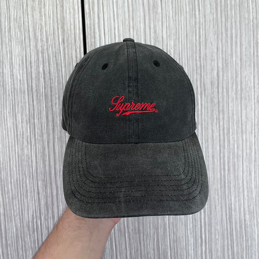 Supreme Pigment Print Script Logo 6-Panel Black