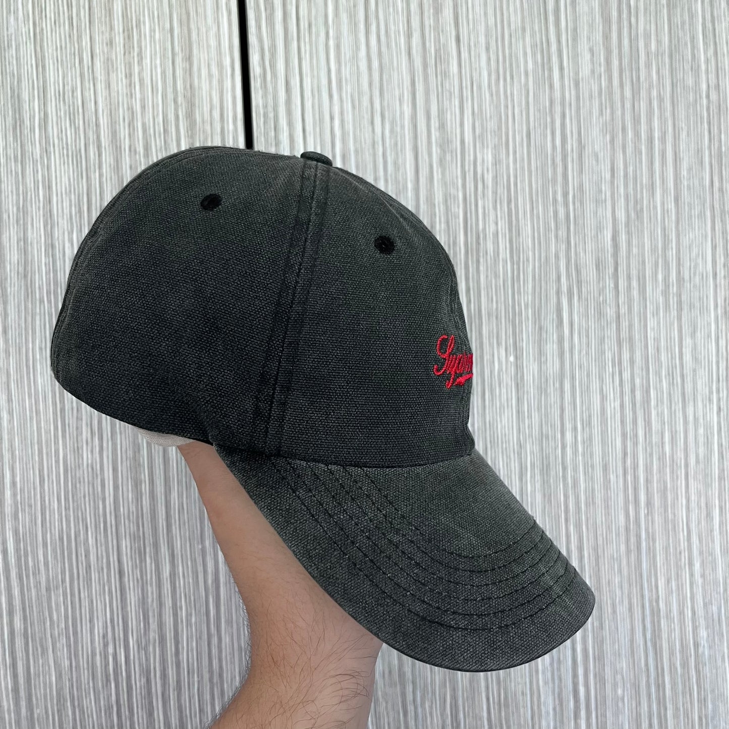 Supreme Pigment Print Script Logo 6-Panel Black