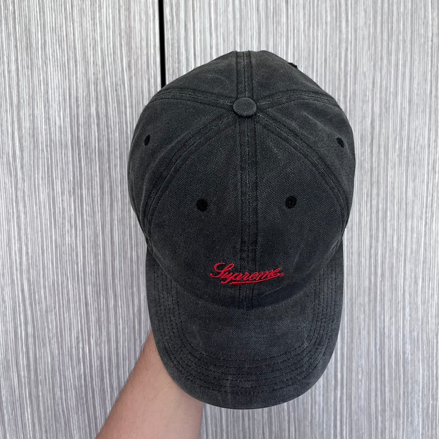 Supreme Pigment Print Script Logo 6-Panel Black